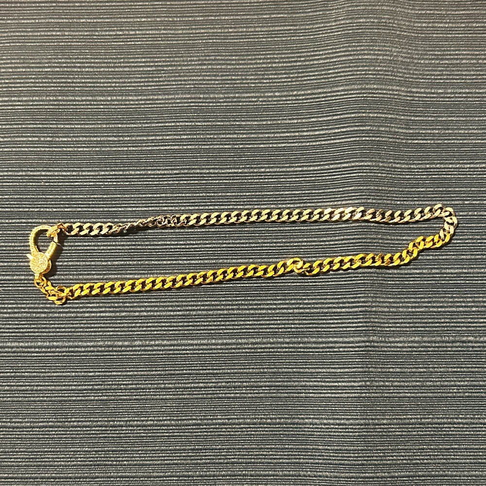 NWT Gold Silver Two Tone Stainless Steal Double Chain Necklace 16” - Picture 10 of 11